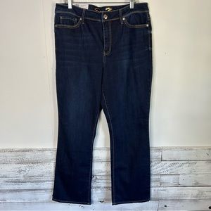 SEVEN7 Curvy Plus Size Rocker Slim Bootcut Embellished Mid Rise Jeans Inseam 32